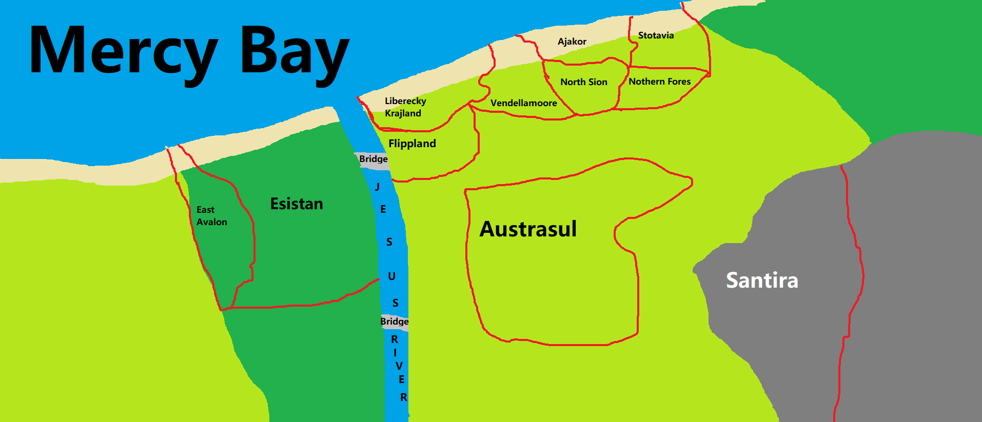 Hand-drawn Region Map
